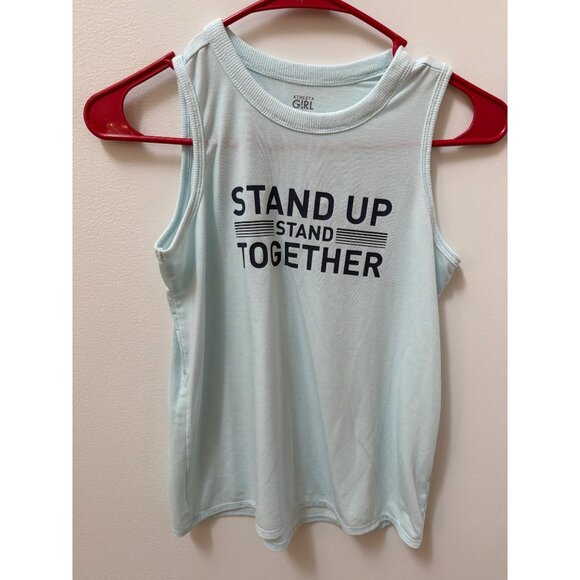 Athleta Girl Stand Up Together Light Blue Sleeveless Tank Top L/12 Polyester Ble - Picture 1 of 5